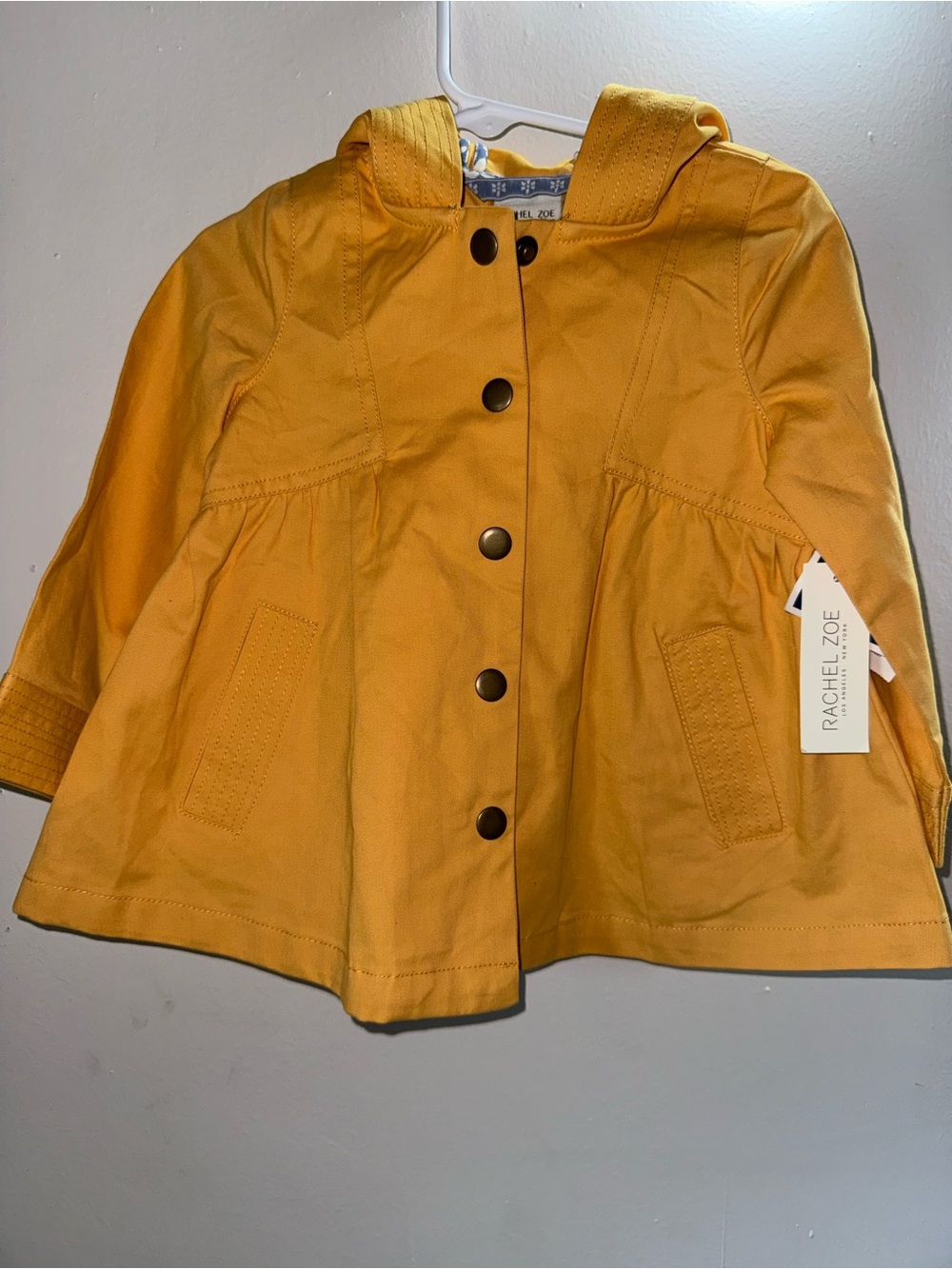 Rachel Zoe Girls' Hooded Mustard Yellow Raincoat